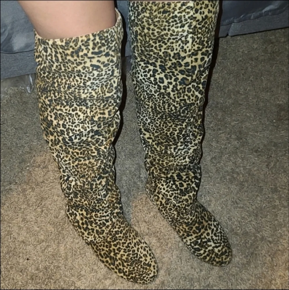 Nature Breeze Leopard Slouch Vickie Thigh High Boots